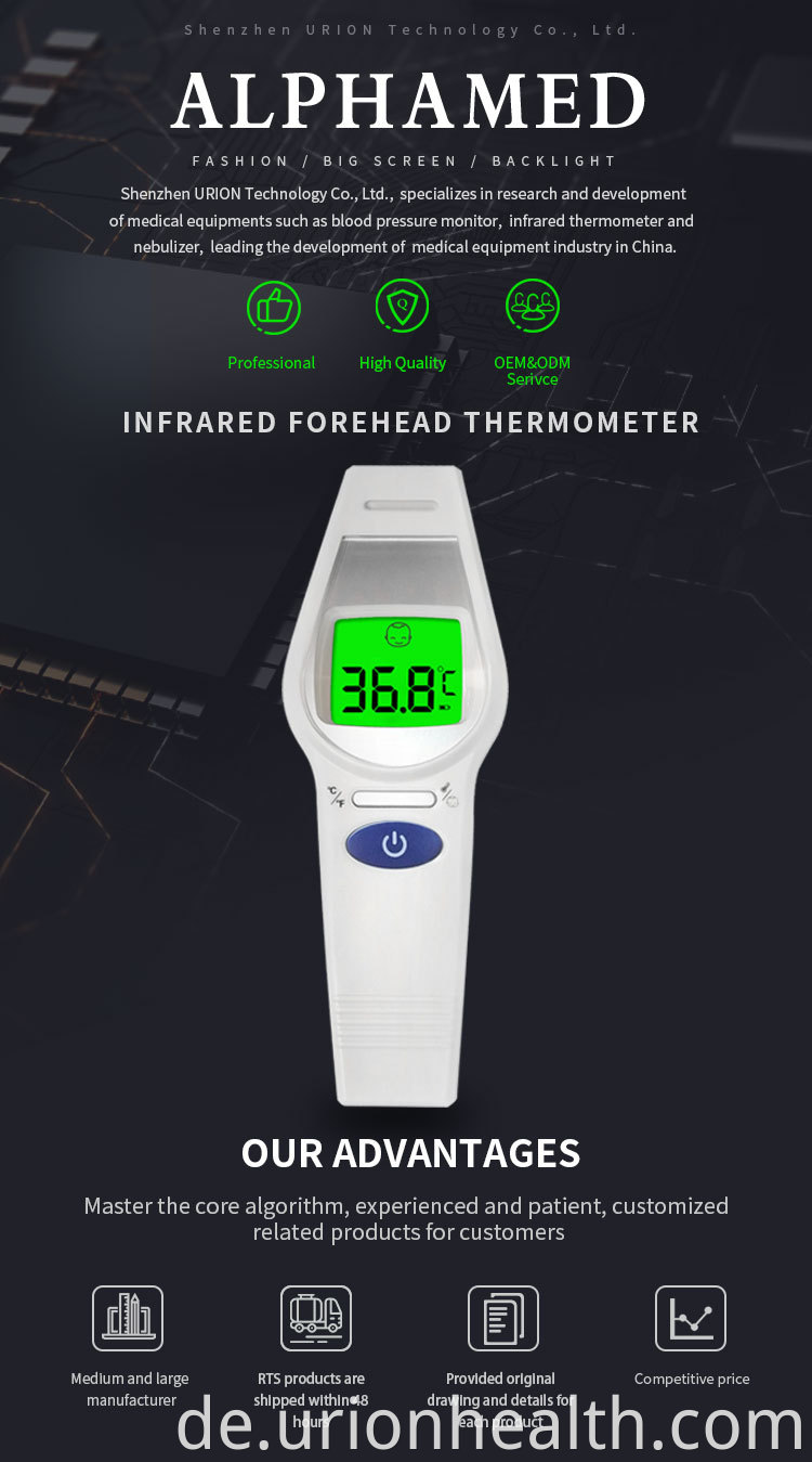 Infrared forehead thermometer